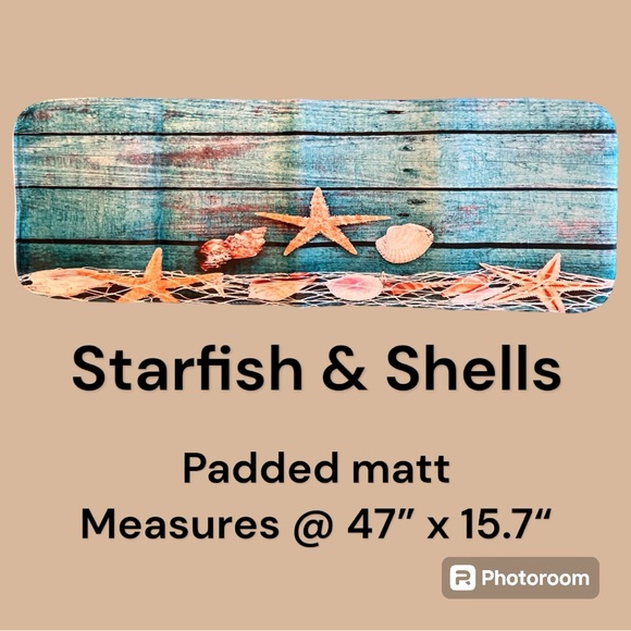 Starfish & shells padded mat. Measures @ 47” x 15.7”. Very soft! New in bag! 🐚 - Picture 1 of 2